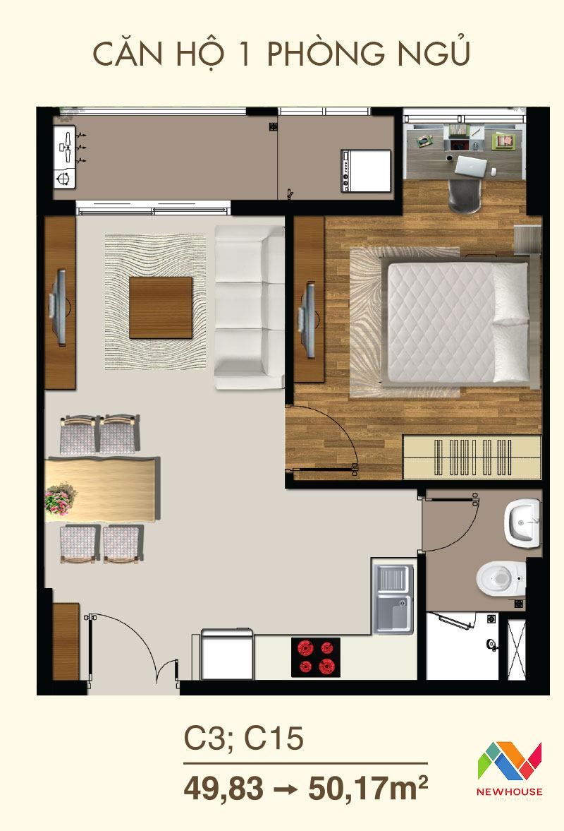 Thiết kế 1pn 12wc Saigon Mia